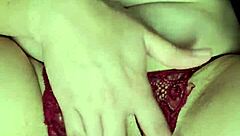 Hot woman gropes tits and squirts during masturbation