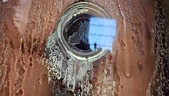 Caught Stepmom Masturbating With Glass Dildo In Shower