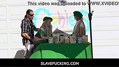 girl scouts offer free use to sell cookies in slavefucking scenario.