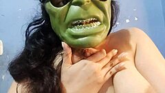 in this homemade movie, the european girl dresses up for her stepdad and experiences a real orgasm in doggystyle