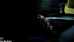 watching a reality show while getting a blowjob from a big black cock in the dark