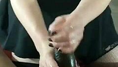 Sxydani with Big Tits Gives Wet Handjob on Huge Black Cock