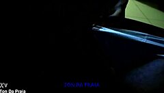 watching a reality show while getting a blowjob from a big black cock in the dark