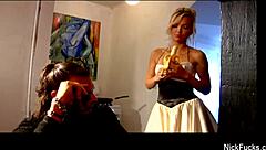 sexy brunette babe interacts with nick in hd