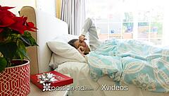 Riley Reid opens sex gift and gets fucked hard for Christmas facial!