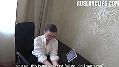 Big booty secretary gets anal creampie for misbehaving