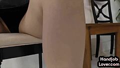 oiled fake tits babe jerks and titsfucks pov cock close up