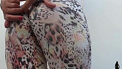 I watch hot blonde rip leggings over her big butt and pussy