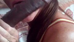 sofie marie kneels for a pov blowjob on that big black cock