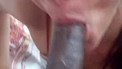 sofie marie kneels for a pov blowjob on that big black cock