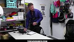 chanel camryn, the petite blonde teen, strips to avoid police call at work