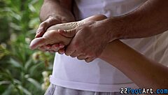 cutie gives hot footjob