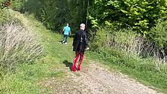 I'm a German MILF slut on the highway parking lot, offering myself to everyone for wild gay encounters.