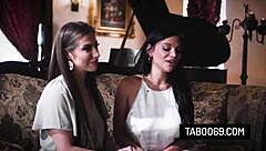 hey spencer and mona take this priest's cock together