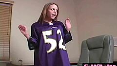 Teen blonde engages in panty play, licking and fingering her tight pussy passionately