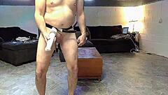 Horny Gay Nudist Masturbates with Toys