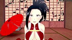 Momo Yaoyorozu Bj Tj Boku No Hero Free With Chubby Brunette.