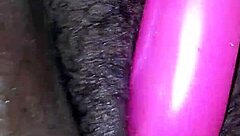 Miss Chocolate uses dildo to masturbate and squirt her big ebony ass.