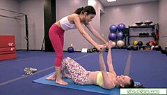 Two Teen Lesbos Eating Pussy in Gym!