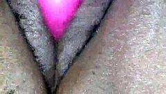 Miss Chocolate uses dildo to masturbate and squirt her big ebony ass.