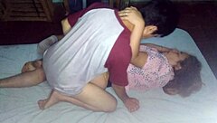 amateur couple enjoys sexy sideways with yellow thread