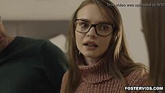 Horny milf and teen sharing one huge cock