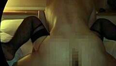 japanese amateur in stockings and garter belt does missionary sex