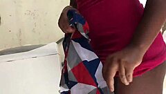 Ebony Teens Explore Amateur Fun in Laundry Room Daylight.