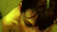 skinny brunette girlfriend performs deepthroat blowjob on cock in pov homemade video