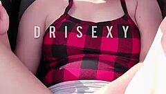 Novinha Dri Sexy Plays with 22cm Dildo in Car for Wild Fun