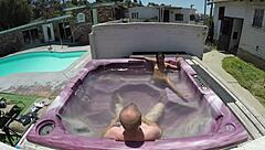 Dayanara Shaved Pussy In Hot Tub