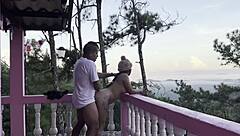 Horny Stepsister Fucked Hard on Balcony with Amazing View