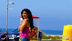 Facial and foursome fun at the beach with two stunning college girls