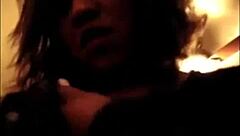 The latina milf has a homemade threesome with her husband's boss