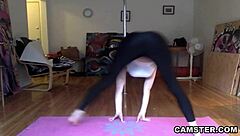 Wow! Big Natural Tits Brunette Stuns Doing Yoga Live On Webcam With Epic Moves!
