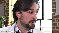 Hot blonde transgender milf with big tits gets bareback anal from therapist's monster cock