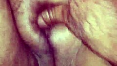 Outdoor pussy fingering close up view