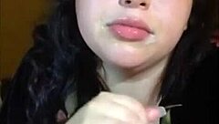 Plump girl sucks a fat cock