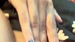 Greluda, 18, licks natural tits and dives into wet pussy with intense masturbation