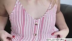 blonde hot stepdaughter interacts with her stepdad on live cam