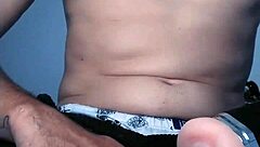 Teen gives handjob with vibrating toy on pussy