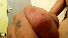 guy wanks on the chair until he cums