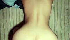 wow, what a good ass on this skinny brunette bent over for monster cock doggystyle!