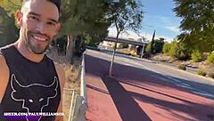 sexy exib man loves flashing his cock in the parking lot!