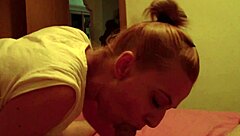 Horny Spanish neighbor gives blowjob, footjob, then doggystyle