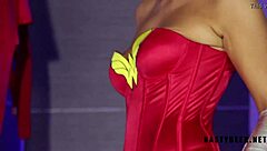 Horny Darth Vader squirts on Wonder Woman's face during cosplay party