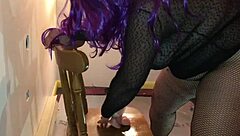 BBW woman enjoys close-up POV with dildo and partner.