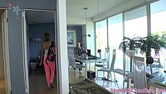 Teen mistress dominating her lover in a close up fetish scene