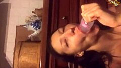 hot moscow slut fucking a bottle, wow