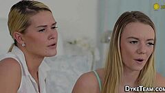 lesbian teen rides strapon toy in high definition masturbation scene